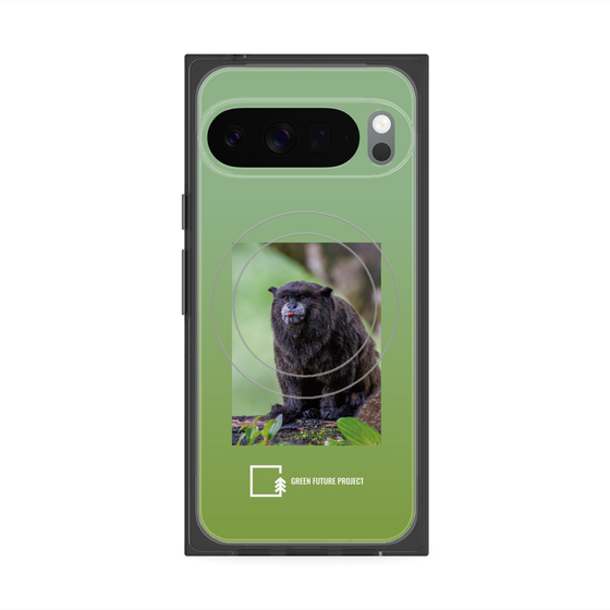 プレミアムスクエアケース with Pixelsnap［ Green Future Project - Black-mantled Tamarin ］