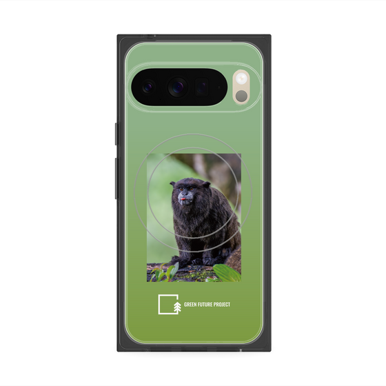 プレミアムスクエアケース with Pixelsnap［ Green Future Project - Black-mantled Tamarin ］