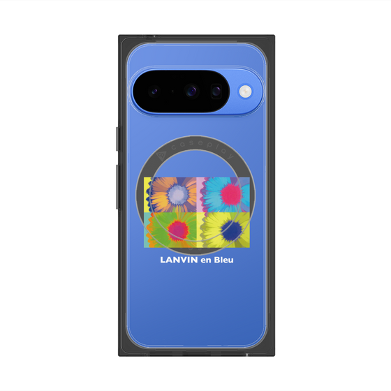 プレミアムスクエアケース with Pixelsnap［ LANVIN en Bleu - Flower ］