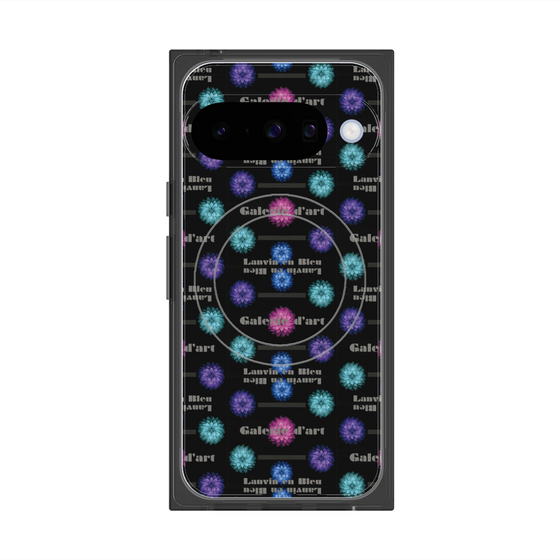 プレミアムスクエアケース with Pixelsnap［ LANVIN en Bleu - Flower pattern ］