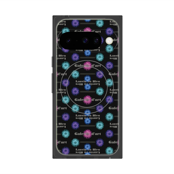 プレミアムスクエアケース with Pixelsnap［ LANVIN en Bleu - Flower pattern ］