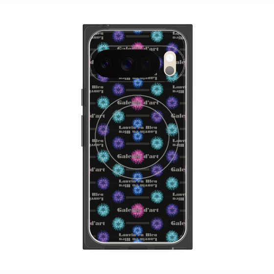 プレミアムスクエアケース with Pixelsnap［ LANVIN en Bleu - Flower pattern ］