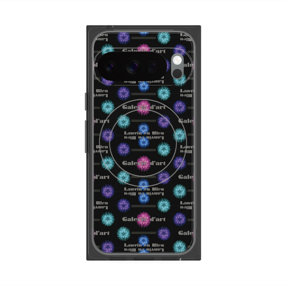 プレミアムスクエアケース with Pixelsnap［ LANVIN en Bleu - Flower pattern ］