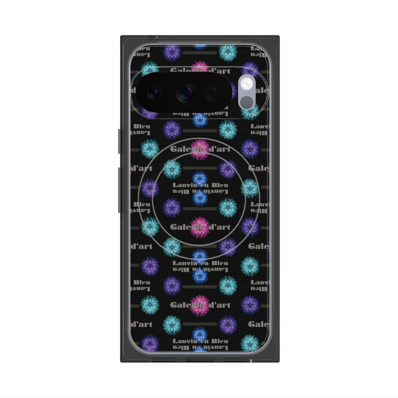 プレミアムスクエアケース with Pixelsnap［ LANVIN en Bleu - Flower pattern ］