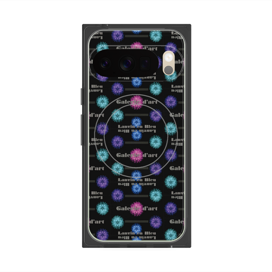 プレミアムスクエアケース with Pixelsnap［ LANVIN en Bleu - Flower pattern ］