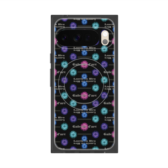 プレミアムスクエアケース with Pixelsnap［ LANVIN en Bleu - Flower pattern ］