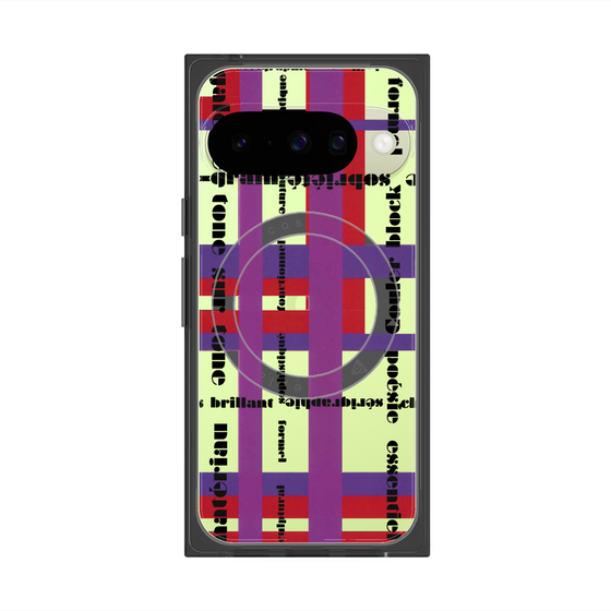 プレミアムスクエアケース with Pixelsnap［ LANVIN en Bleu - Plaid ］