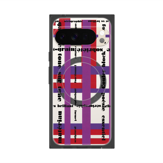 プレミアムスクエアケース with Pixelsnap［ LANVIN en Bleu - Plaid ］
