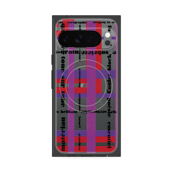 プレミアムスクエアケース with Pixelsnap［ LANVIN en Bleu - Plaid ］