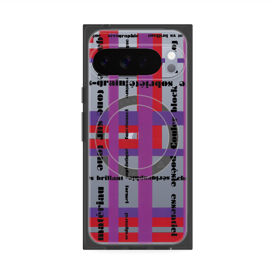 プレミアムスクエアケース with Pixelsnap［ LANVIN en Bleu - Plaid ］