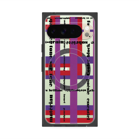 プレミアムスクエアケース with Pixelsnap［ LANVIN en Bleu - Plaid ］