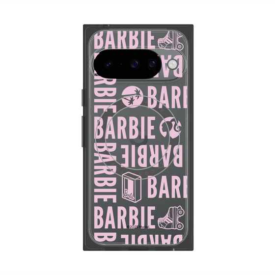 プレミアムスクエアケース with Pixelsnap［ Barbie - ロゴパターン3 - クリア ］