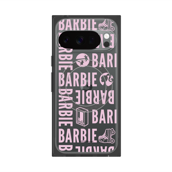プレミアムスクエアケース with Pixelsnap［ Barbie - ロゴパターン3 - クリア ］