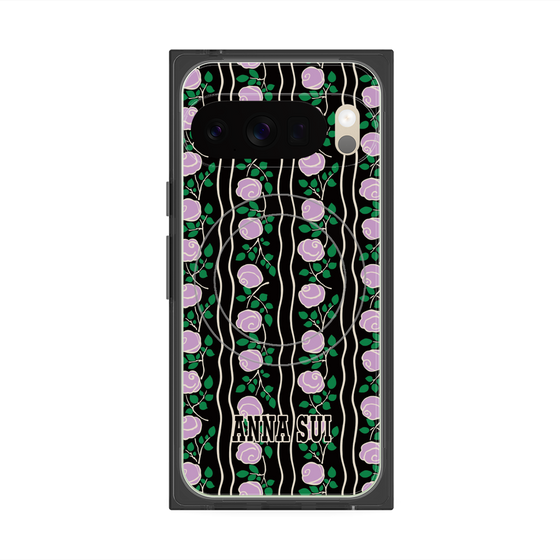 プレミアムスクエアケース with Pixelsnap［ ANNA SUI - ROSE STRIPE ］