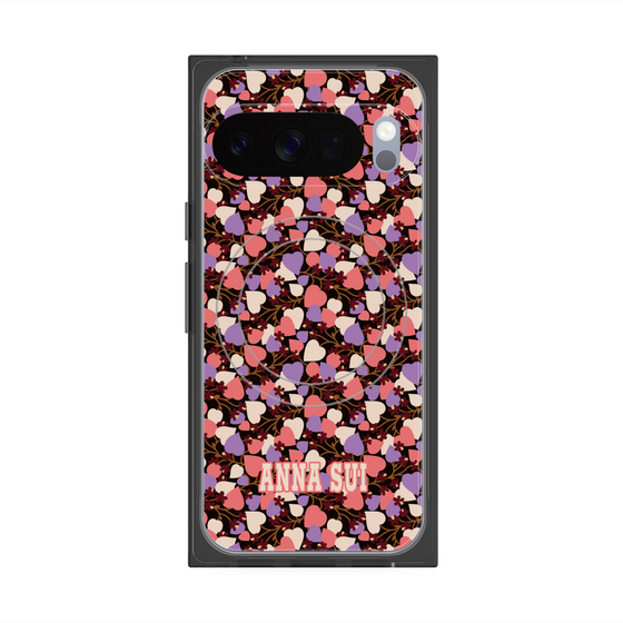プレミアムスクエアケース with Pixelsnap［ ANNA SUI - HEARTS VINE - PINK ］