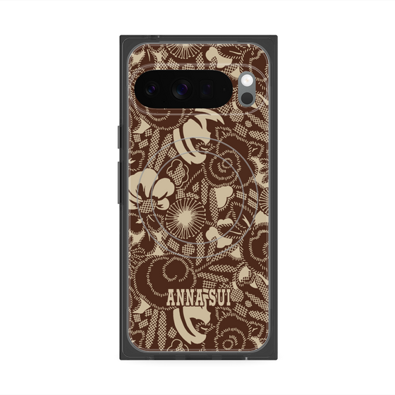 プレミアムスクエアケース with Pixelsnap［ ANNA SUI - STITCHED FLORAL ］