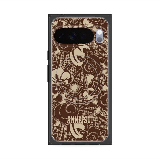 プレミアムスクエアケース with Pixelsnap［ ANNA SUI - STITCHED FLORAL ］