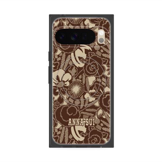 プレミアムスクエアケース with Pixelsnap［ ANNA SUI - STITCHED FLORAL ］
