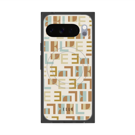プレミアムスクエアケース with Pixelsnap［ ELLE - Iconics Prints1 ］
