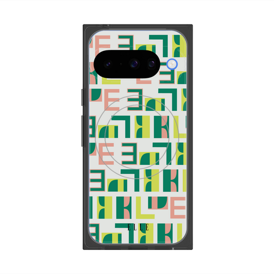 プレミアムスクエアケース with Pixelsnap［ ELLE - Iconics Prints2 ］