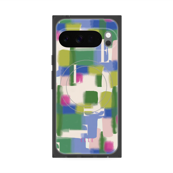 プレミアムスクエアケース with Pixelsnap［ ELLE - Iconics Prints3 ］