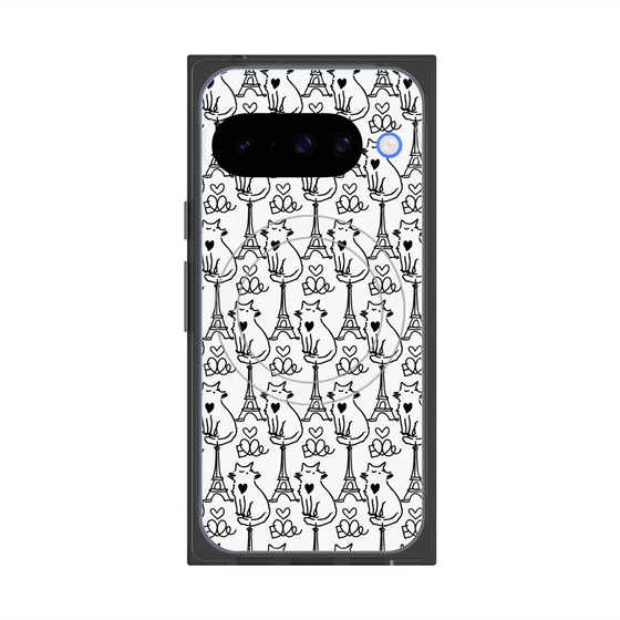プレミアムスクエアケース with Pixelsnap［ ELLE - Cats ］
