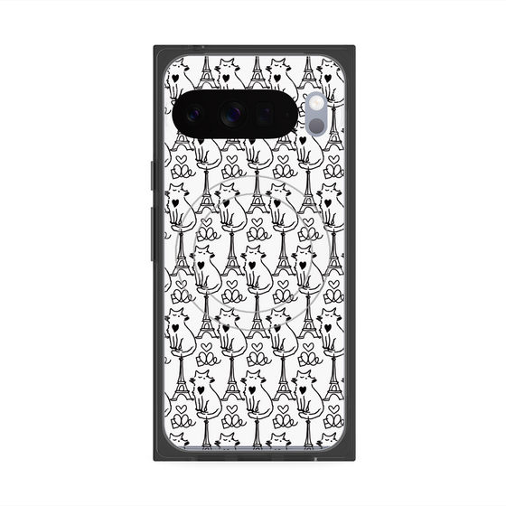 プレミアムスクエアケース with Pixelsnap［ ELLE - Cats ］
