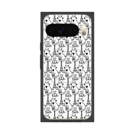 プレミアムスクエアケース with Pixelsnap［ ELLE - Cats ］