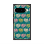 プレミアムスクエアケース with Pixelsnap［ ELLE - Cat Pattern - グリーン ］