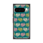 プレミアムスクエアケース with Pixelsnap［ ELLE - Cat Pattern - グリーン ］