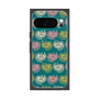 プレミアムスクエアケース with Pixelsnap［ ELLE - Cat Pattern - グリーン ］