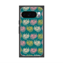 プレミアムスクエアケース with Pixelsnap［ ELLE - Cat Pattern - グリーン ］