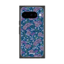 プレミアムスクエアケース with Pixelsnap［ 日比谷花壇 - FloralSymphony - ネイビー ］