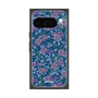 プレミアムスクエアケース with Pixelsnap［ 日比谷花壇 - FloralSymphony - ネイビー ］