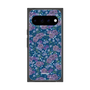 プレミアムスクエアケース with Pixelsnap［ 日比谷花壇 - FloralSymphony - ネイビー ］