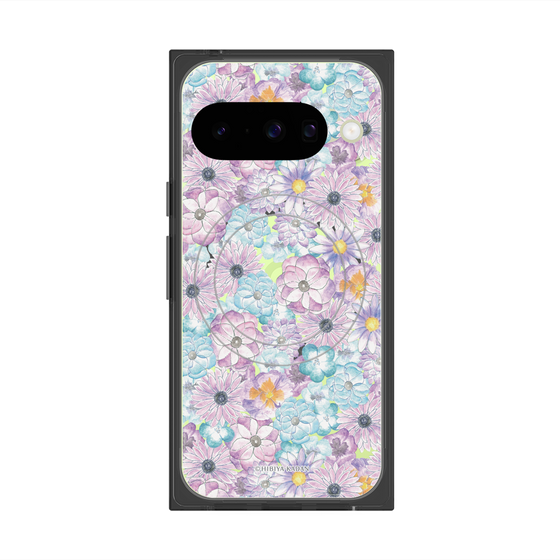 プレミアムスクエアケース with Pixelsnap［ 日比谷花壇 - HarmonyinBloom - パープル ］