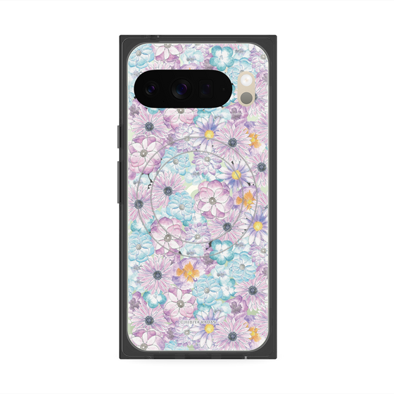 プレミアムスクエアケース with Pixelsnap［ 日比谷花壇 - HarmonyinBloom - パープル ］