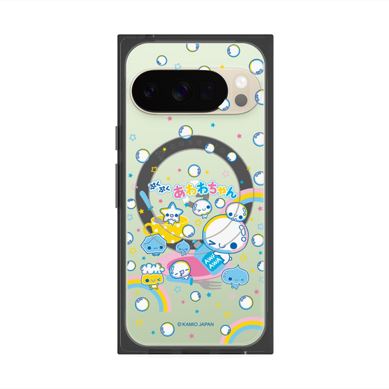 プレミアムスクエアケース with Pixelsnap［ ぷくぷくあわわちゃん - しゃぼんだま ］