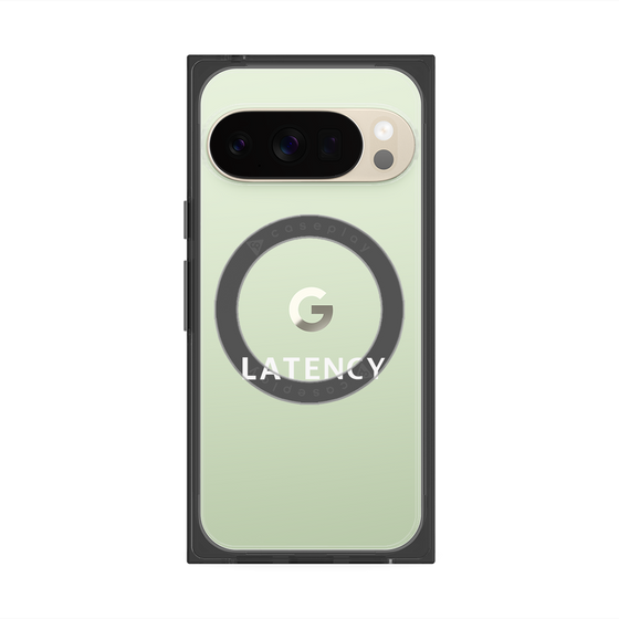 プレミアムスクエアケース with Pixelsnap［ LATENCY - Logotype - Clear ］