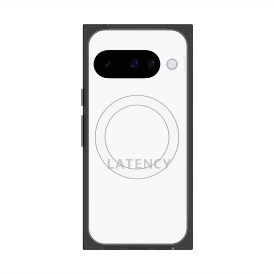 プレミアムスクエアケース with Pixelsnap［ LATENCY - Logotype - White ］