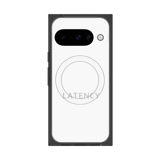 プレミアムスクエアケース with Pixelsnap［ LATENCY - Logotype - White ］