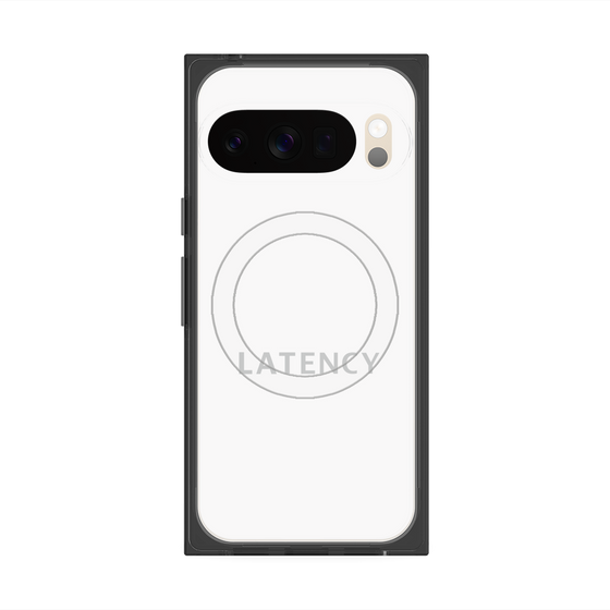 プレミアムスクエアケース with Pixelsnap［ LATENCY - Logotype - White ］