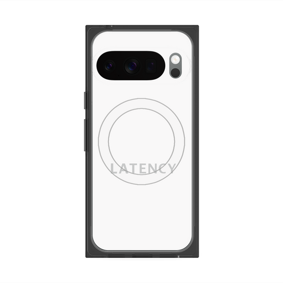 プレミアムスクエアケース with Pixelsnap［ LATENCY - Logotype - White ］