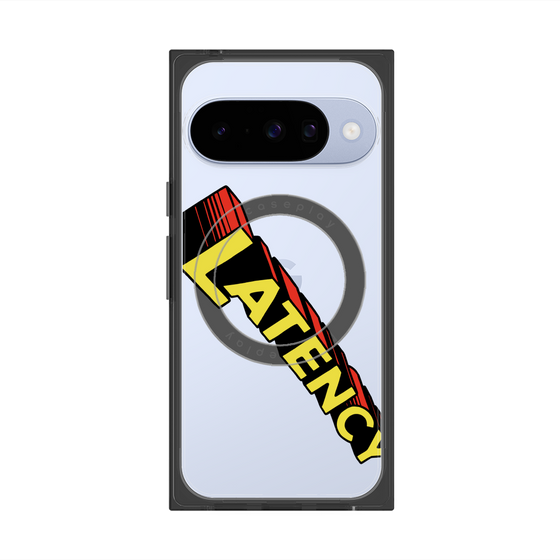 プレミアムスクエアケース with Pixelsnap［ LATENCY - Rock logo - Clear ］