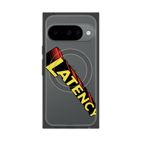 プレミアムスクエアケース with Pixelsnap［ LATENCY - Rock logo - Clear ］