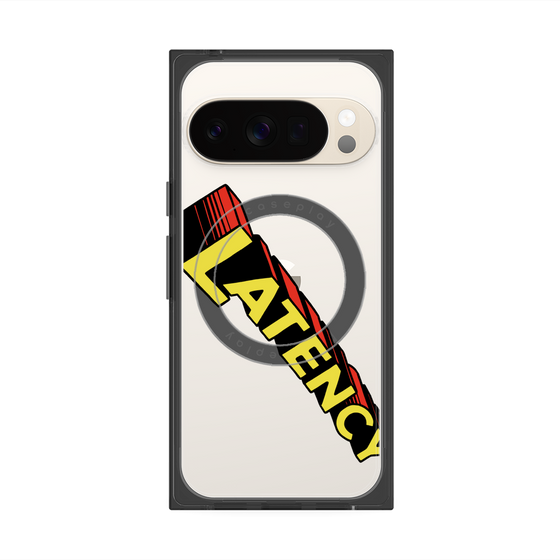 プレミアムスクエアケース with Pixelsnap［ LATENCY - Rock logo - Clear ］
