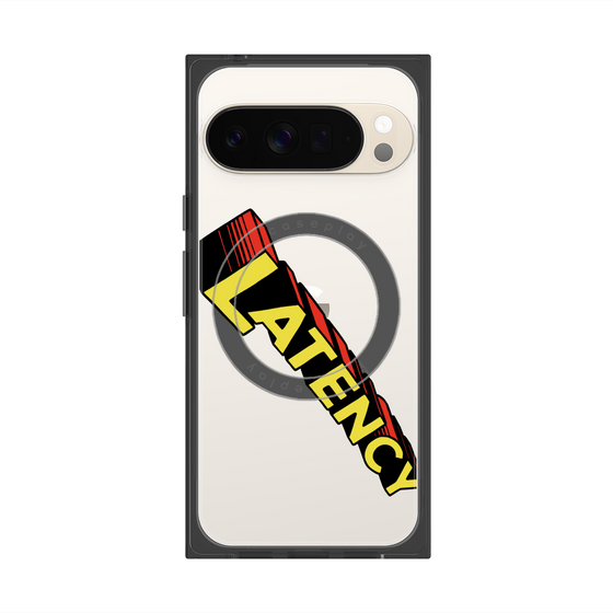 プレミアムスクエアケース with Pixelsnap［ LATENCY - Rock logo - Clear ］