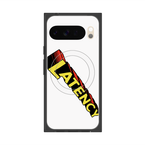 プレミアムスクエアケース with Pixelsnap［ LATENCY - Rock logo - White ］
