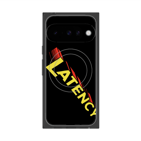 プレミアムスクエアケース with Pixelsnap［ LATENCY - Rock logo - Black ］