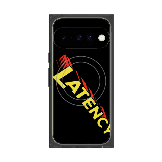 プレミアムスクエアケース with Pixelsnap［ LATENCY - Rock logo - Black ］
